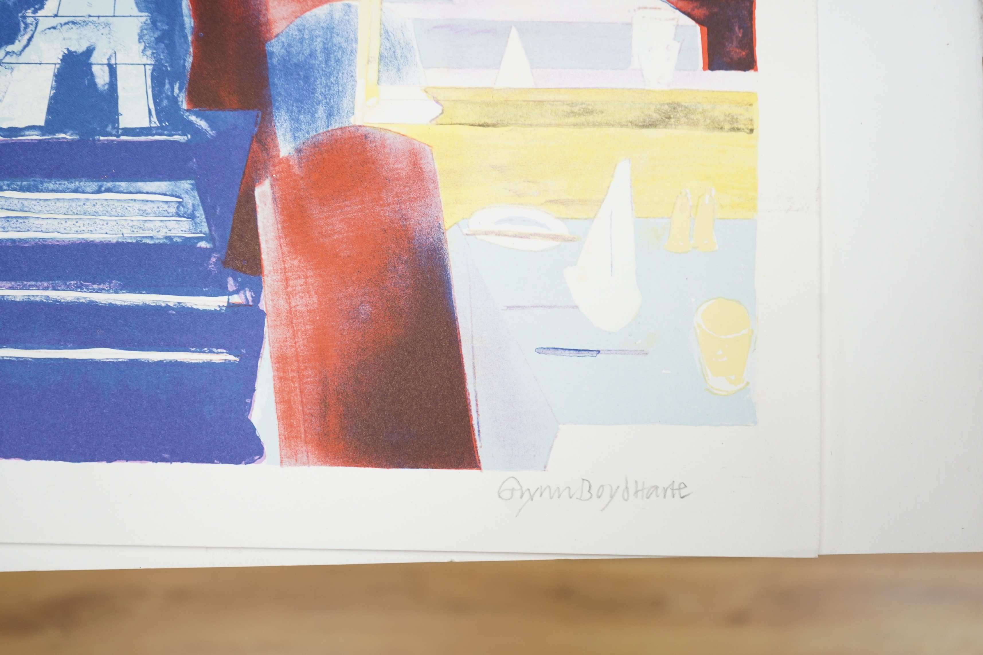 Glynn Boyd Harte (1948-2003), three limited edition prints, Café interior, Pollocks Toy Museum and Tool Shop Window, all signed in pencil and numbered from editions of 150/160, largest overall 71 x 55cm, unframed